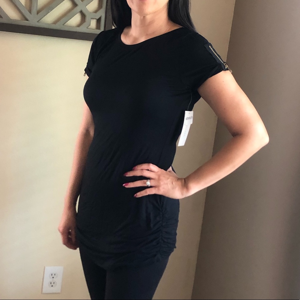 Black Tunic with Zipper Sleeves